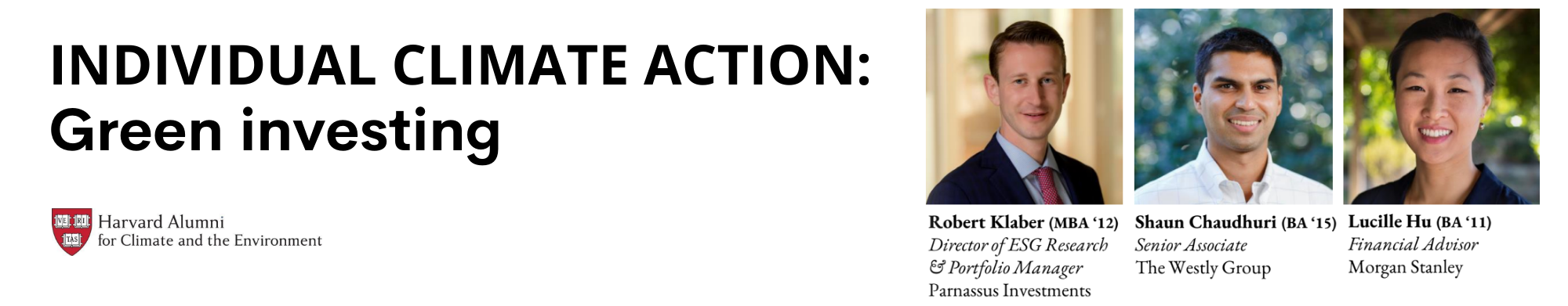 Individual Climate Action: Green Investing